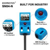 Capteur de proximité inductif carré Domenzi NPN NO, portée 4 mm, 10 à 30 V CC, interrupteur à trois fils pour l'automatisation des machines CNC
