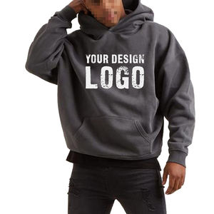 Sweat-shirts pour hommes décontractés de style streetwear, lourds, amples, sportifs, automne-hiver, sans cordon de serrage, épaules tombantes, grandes tailles - Product Image 1