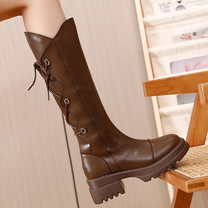 2026 New European American Round Toe Flat Heel Fur Upper Ankle <b>Boots</b> Elastic Tube with Black <b>Zipper</b> Thermal Autumn Winter - Product Image 1