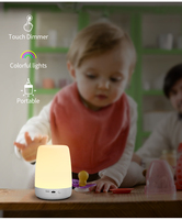 Respiration lumière dimmable bureau lampe de table pour salon éclairage tactile led bébé natlampe med farver