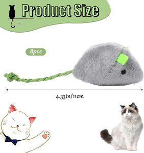 ของเล่นแมวยอดนิยม ของเล่นหนูตุ๊กตาขนนุ่ม 5 สี ของเล่นเคี้ยวสำหรับแมว ของเล่นแมวแคทนิป - Product Image 2