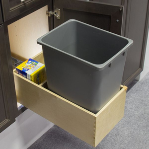 Wholesale Modern <strong>Double</strong> Trash <strong>Bin</strong> <strong>for</strong> <strong>Kitchen</strong> Custom Built-in with Telescopic Rails Convenient Drawer Baskets Storage - Product Image 2