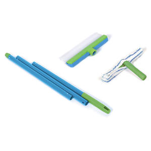 Raclette à vitres avec lame de nettoyage en verre à long manche avec raclette en silicone et épurateur en <span class=keywords><strong>microfibre</strong></span> - Product Image 1