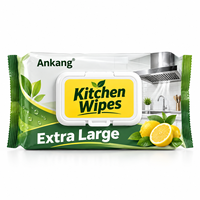 Lingettes de cuisine non tissées OEM, jetables, douces, 80 lingettes pour nettoyer toute la graisse de la cuisine