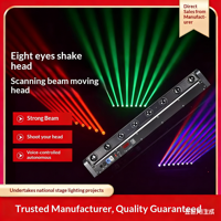 Lumière laser RGB 8 yeux pleine couleur DMX, tête mobile laser DJ pour scène, discothèque, boîte de nuit, tête mobile laser 8 yeux