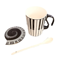 Tasse en céramique originale avec notes de musique, pour lait, jus, café, thé, pratique pour la maison, le bureau, la boisson quotidienne