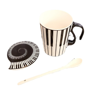 Tasse en céramique originale avec notes de musique, pour lait, jus, café, thé, pratique pour la maison, le bureau, la boisson quotidienne - Product Image 5