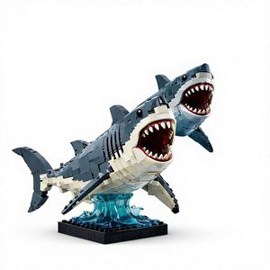 Cross-Border New Style JAWS Great White Shark Plastic Building Blocks Compatible <strong>LEGOs</strong> Underwater <strong>World</strong> Educational Assembly Toy - Product Image 1
