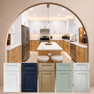 Gabinetes de cocina al por mayor para constructores de casas estadounidenses |   Gabinetes de Cocina Listos para Armar en Roble Blanco |   Gabinetes de Madera en Stock en EE. UU. - Product Image 1