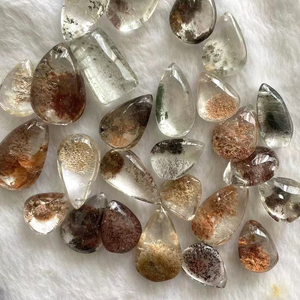 Cristalli naturali pietra curativa giardino <span class=keywords><strong>quarzo</strong></span> ciondolo a forma di goccia <span class=keywords><strong>quarzo</strong></span> fantasma Lodolite <span class=keywords><strong>grezzo</strong></span> - Product Image 4