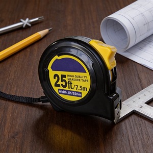 Tape Measure 7.5m Steel Blade Lever Lock Automatic Return Metric For Home Woodworking - Product Image 1