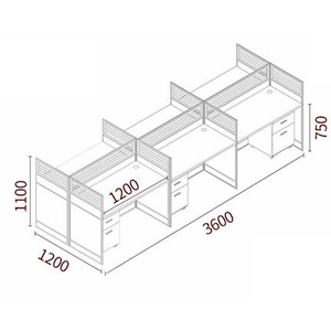 Tavolo da ufficio commerciale con Workstation per ufficio economica con bordo in melamina - Product Image 6