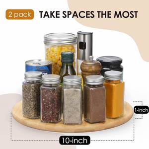 Productos Ecológicos 2023, Organizador de Especias Giratorio de Bambú, Juego de 2 Organizadores de Especias para Cocina - Product Image 2