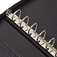 Porte-chèques professionnel à 7 anneaux avec fermeture éclair pour chèques, porte-documents personnalisé avec logo en relief, classeur en cuir PU A4