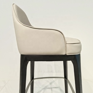 Tabourets de bar modernes <span class=keywords><strong>en</strong></span> <span class=keywords><strong>bois</strong></span> massif Vente <span class=keywords><strong>en</strong></span> gros personnalisé moderne gris <span class=keywords><strong>en</strong></span> cuir pour bar - Product Image 5