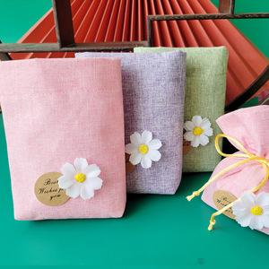 Petit sachet en lin pour garde-robe sachet de thé pendentif vide sac d'emballage en jute pour accessoires de chambre à coucher pour cadeau - Product Image 2