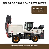 Camion malaxeur à béton autochargeur de 1,5 m³ avec système hydraulique complet, moteur, décharge à bouche plate, 92 kW, 5000 kg