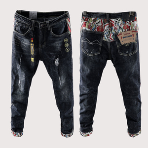 Pantalones vaqueros ajustados para <span class=keywords><strong>hombre</strong></span>, tela mixta, nuevo diseño, hechos a medida - Product Image 1