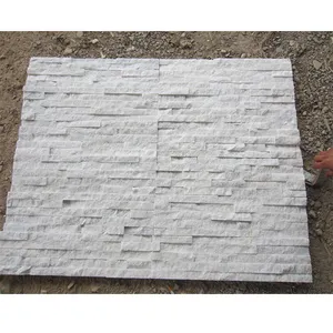 Panel de pared de cuarzo blanco para interiores y exteriores, revestimiento de piedra de cultivo