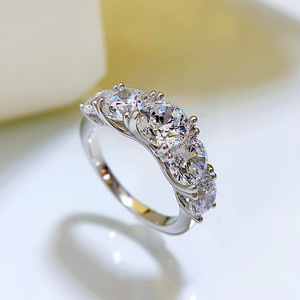 Factory Wholesale Cut 1.8ct VVS GRA Moissanite Prong <b>Set</b> Eternity Band <b>Ring</b> 14K Gold Filled Trendy Anti Tarnish Jewelry for - Product Image 3