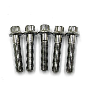 Chromoly Silver M7 X 32 12 PT Bolt M7 Perno con brida <span class=keywords><strong>para</strong></span> piezas de ruedas <span class=keywords><strong>BBS</strong></span> - Product Image 1