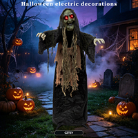 Sorcière à balançoire lumineuse pour Halloween 2026 avec effets sonores, capteur de mouvement, décoration pour maison hantée et salle d'évasion