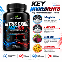 Capsules de renforcement de l'oxyde nitrique en marque privée avec L-Arginine AKG et L-Citrulline Malate pour les hommes et les femmes avant l'entraînement