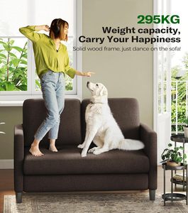 Welzona divano moderno a due posti tessuto orsacchiotto Love Seat 2 posti soggiorno <span class=keywords><strong>mobili</strong></span> <span class=keywords><strong>per</strong></span> casa ufficio Studio appartamento-marrone - Product Image 4