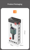 Chargeur de voiture allume-cigare en gros à charge rapide GC08 PD+ avec câble de charge rétractable double 80cm en alliage d'aluminium + PC + 12-24V