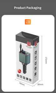 ที่ชาร์จแบตในรถยนต์แบบขายส่ง รุ่น GC08 PD+ สายชาร์จเร็วแบบคู่ หดได้ 80 ซม. อลูมิเนียมอัลลอยด์ + พีซี + 12-24V - Product Image 6