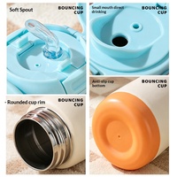 Botella Térmica de Acero Inoxidable 316 de Doble Capa con Colores Contrastantes, Taza de Agua para Mujer con Asa y Tapa de Cierre a Presión