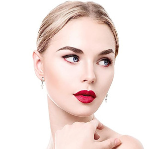 Stainless Steel Huggie Earrings With <b>Cross</b> Pendant For Men Black <b>Silver</b> Gold Color Fashion Jewelry 1 Set - Product Image 3