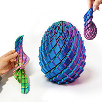 Œuf Fidget Torsadé Imprimé en 3D, Œuf Glissant Anti-Stress, Remplissage de Panier de Pâques Essentiel pour Adolescents et Enfants