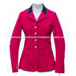 เสื้อแจ็คเก็ตสตรีผ้านิ่มกันน้ำสำหรับขี่ม้า Shemax-สีแดง - Product Image 6