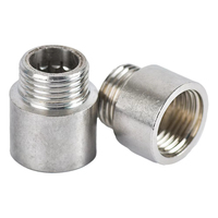 BSP 1/2 "Rosca macho/hembra Tubería de acero inoxidable Tubería de extensión Conector de 10-100mm Adaptador de grifo de agua de cocina