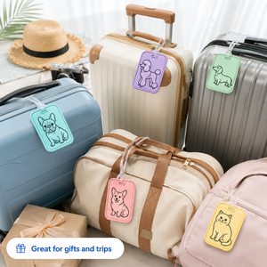 Étiquettes de bagage personnalisées en tissu brodé avec portrait d'animal de compagnie (chien, chat) – Vente en gros, achat en vrac, MOQ 50 pièces - Product Image 6