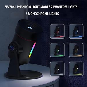 Lampe de projection mini USB carrée Lune et planètes avec LED interchangeables, veilleuse à intensité variable et couleurs changeantes pour décoration murale de chambre - Product Image 2