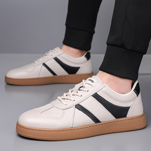 Zapatos Náuticos de Hombre de Cuero Genuino con Cordones y Punta Redonda, Suela de Goma para Otoño, Entresuela de EVA, Diseño con Tiras Resistentes a la Abrasión - Product Image 3