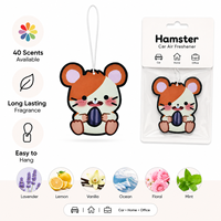 Désodorisant de voiture personnalisé en forme d'animal (hamster) en feutre imprimé, parfumé, innovant, marque privée