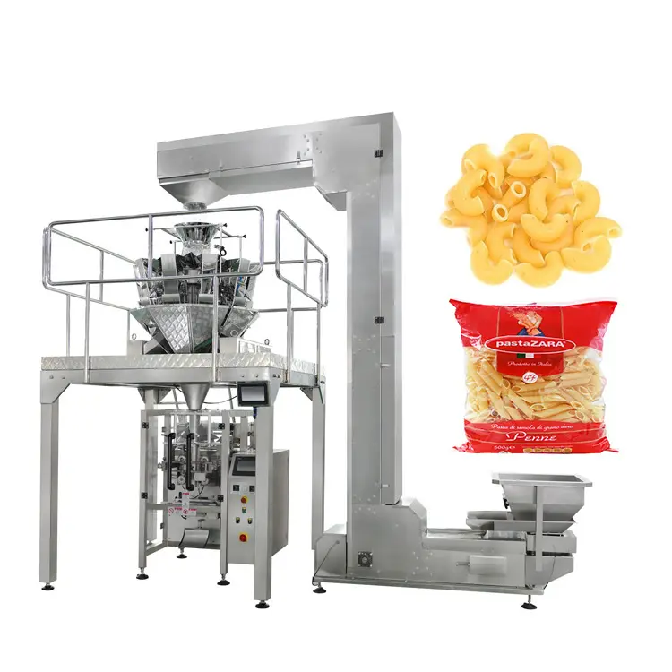 Machine d'emballage verticale à joint de remplissage automatique pour pâtes macaronis fusilli fraîches