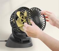 Vente chaude 12V USB ventilateur de refroidissement de voiture Double tête réglable petit ventilateur rotatif à 360 degrés pour un refroidissement efficace du véhicule