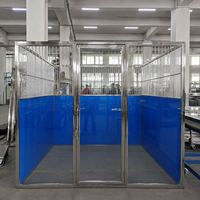 Sistema de Corrales de Vidrio para Cría de Perros de Gran Tamaño, para Instalaciones Comerciales, Diseño Modular de Acero Inoxidable, Corrales Exteriores