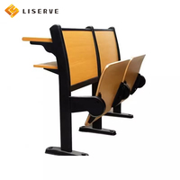 Chaise d'auditorium scolaire en métal et bois, pour amphithéâtre et salle de conférence, design moderne, mobilier commercial durable, Chine Liserve
