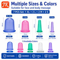 Ensemble de ventouses en silicone Jinke, 7 pièces, réutilisables, multicolores, quatre tailles, pour le visage, le corps, la maison, le spa, le salon, portable