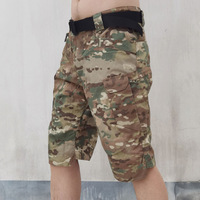 Pantalon cargo tactique tricoté mi-long pour homme IX7, taille mi-haute, motif uni, grandes tailles, short d'entraînement teint uni