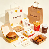 Boîte à hamburger en papier jetable pour la restauration rapide, impression flexo personnalisée, logo, emballage à emporter pour hamburger, emballage pour collations