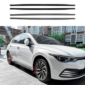 Volkswagen Golf 8 Side Skirt Piano Black Carbon Fiber Texture ABS 2020 Model AT Transmission Fitment - Product Image 1