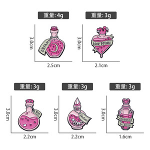 22 Styles Mode Bijoux Broches Violet <span class=keywords><strong>Romance</strong></span> Animal Chat Dérive Bouteille DIY Émail Pins Badge Alliage Anime Broche pour Vêtements - Product Image 5