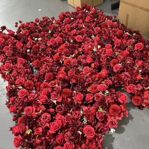 M-FR127 Artificial table <b>runner</b> flowers wholesale aisle flower table <b>runner</b> wedding silk flower <b>runner</b> for wedding arrangements - Product Image 5