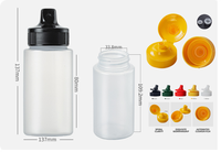 Bouteille souple en plastique PP de 200 ml de qualité alimentaire avec bouchon à clapet pour remplissage à chaud, idéale pour sauces, condiments et miel